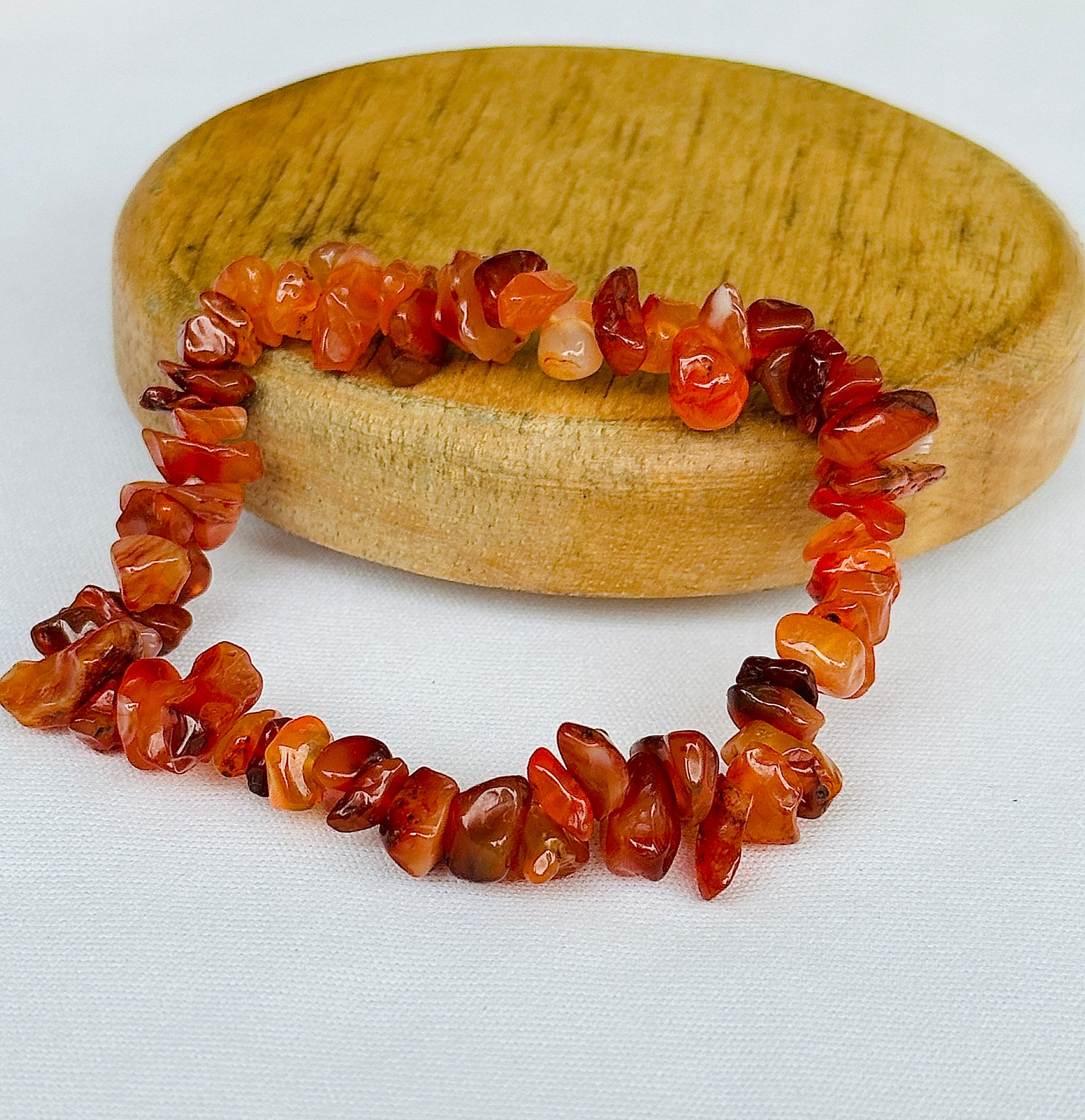 Helps Purify Blood, Lungs, Liver and Heart: Carnelian Uncut Bracelet - Abhimantrit & Certified